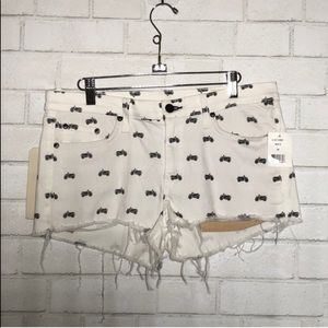 Rag & Bone White Mila Bicycle Motorcycle Shorts 28